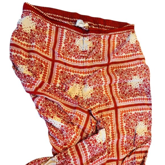 FatFace Pants - FatFace Red/orange  Floral Boho Print Pants- Size 14 Long